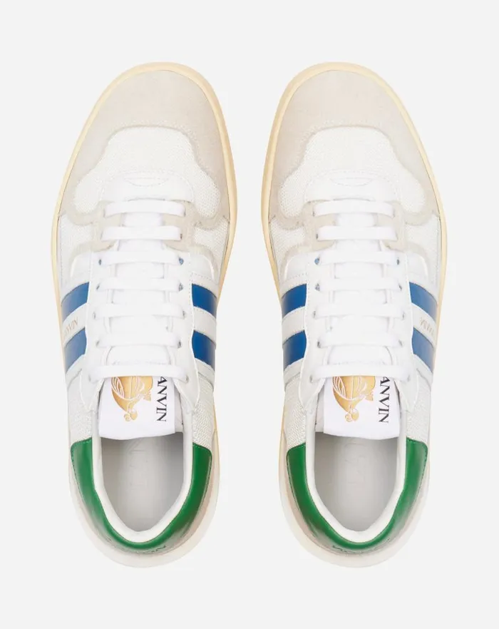 Men Lanvin Sneakers Clay Low Top Sneakers Whiteblue