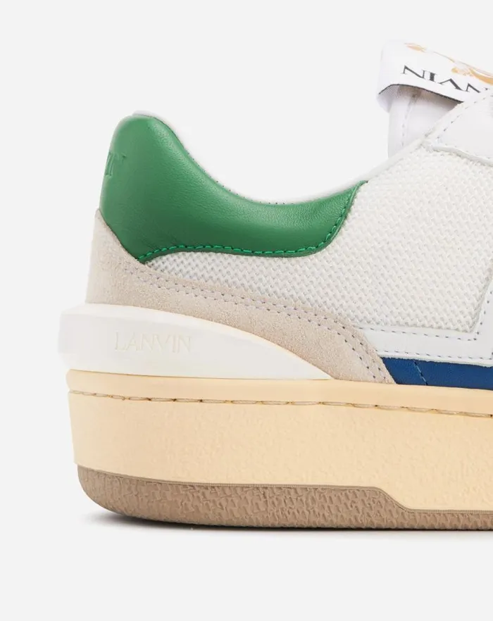 Men Lanvin Sneakers Clay Low Top Sneakers Whiteblue