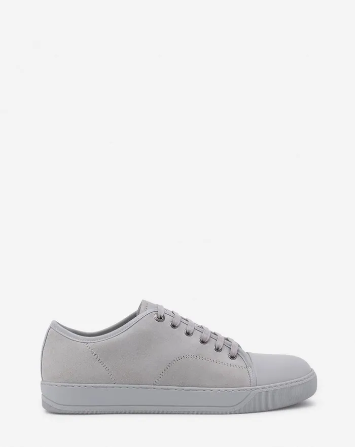Men Lanvin Sneakers Dbb1 Leather And Suede Sneakers Light Greylight Grey