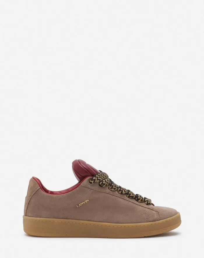 Men Lanvin Sneakers Lanvin X Future Hyper Curb Sneakers In Leather And Suede For Men Taupered