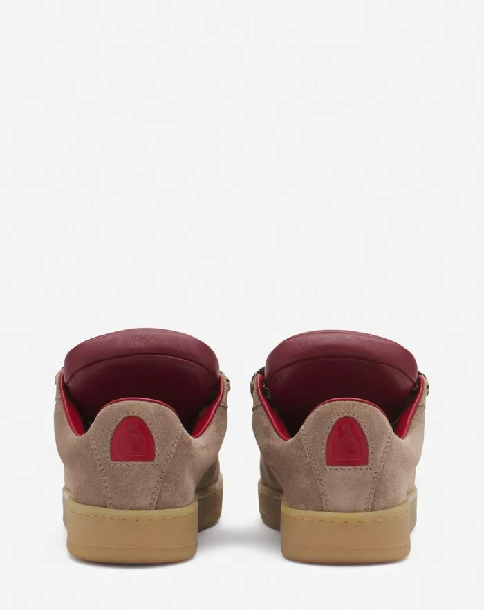 Men Lanvin Sneakers Lanvin X Future Hyper Curb Sneakers In Leather And Suede For Men Taupered Men Lanvin Sneakers Lanvin X Future Hyper Curb Sneakers In Leather And Suede For Men Taupered