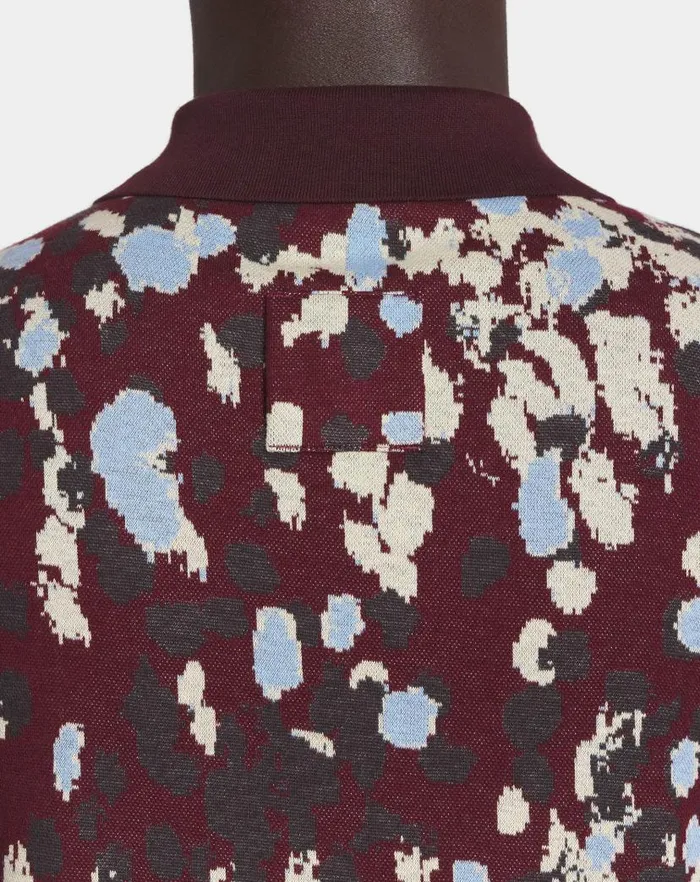 Men Lanvin Tshirts and Polos Jacquard Polo Shirt Burgundy Men Lanvin Tshirts and Polos Jacquard Polo Shirt Burgundy