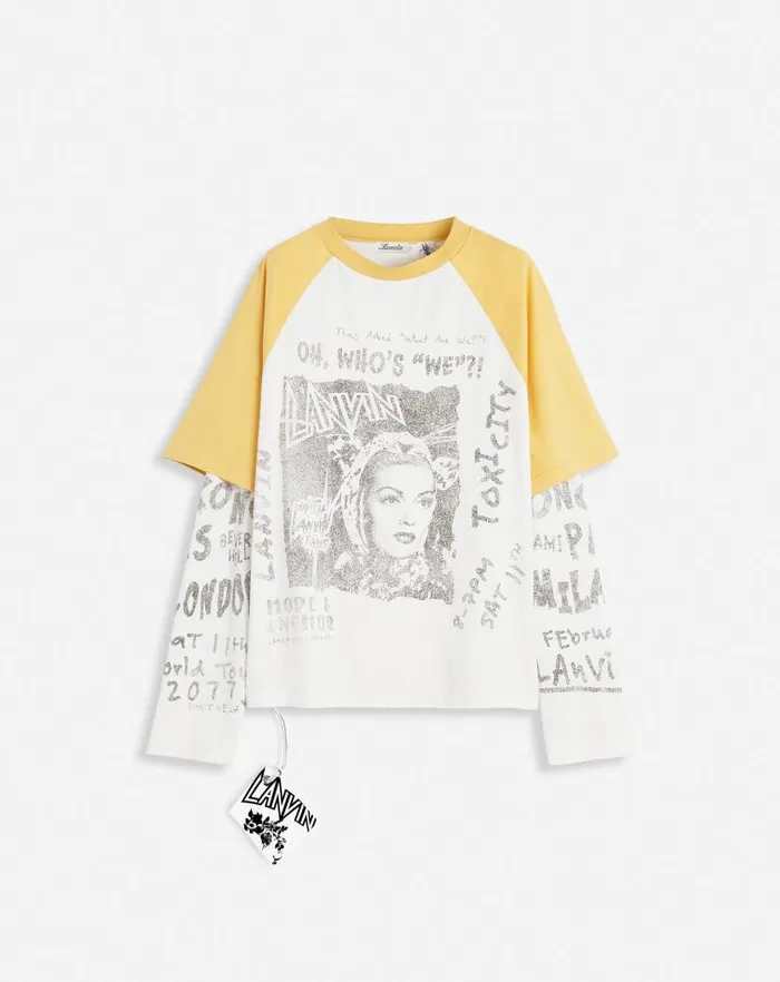 Men Lanvin Tshirts and Polos Lanvin X Future Longsleeved Print Tshirt Corn