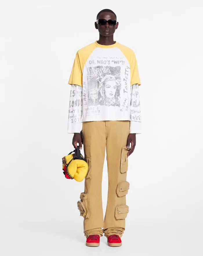 Men Lanvin Tshirts and Polos Lanvin X Future Longsleeved Print Tshirt Corn Men Lanvin Tshirts and Polos Lanvin X Future Longsleeved Print Tshirt Corn