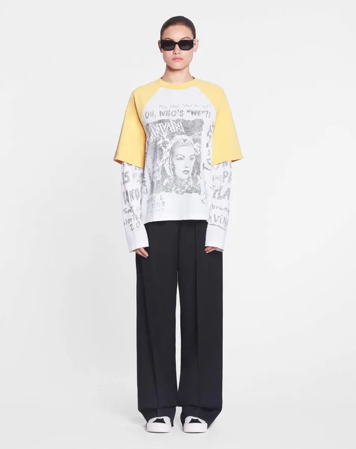 Men Lanvin Tshirts and Polos Lanvin X Future Longsleeved Print Tshirt Corn Men Lanvin Tshirts and Polos Lanvin X Future Longsleeved Print Tshirt Corn