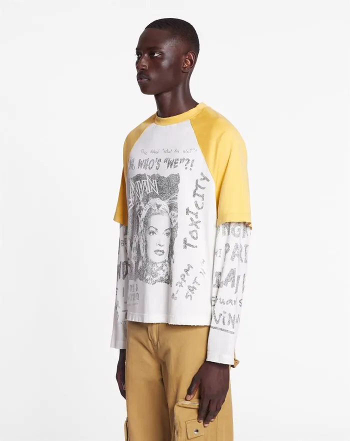 Men Lanvin Tshirts and Polos Lanvin X Future Longsleeved Print Tshirt Corn Men Lanvin Tshirts and Polos Lanvin X Future Longsleeved Print Tshirt Corn