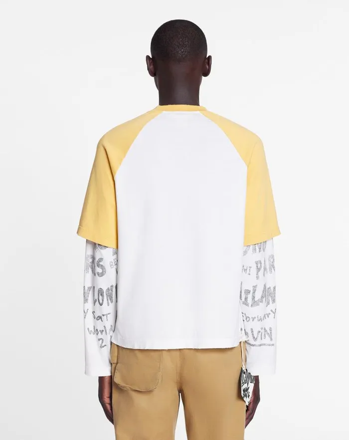 Men Lanvin Tshirts and Polos Lanvin X Future Longsleeved Print Tshirt Corn Men Lanvin Tshirts and Polos Lanvin X Future Longsleeved Print Tshirt Corn