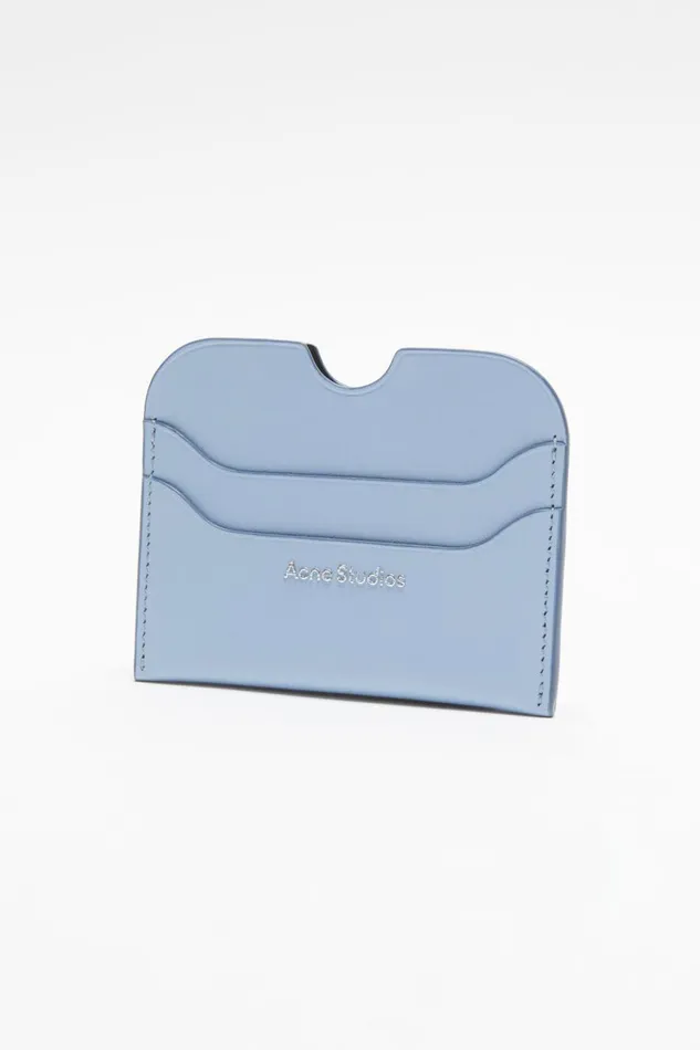 Men Leather Card Holder Baby Bluebrown Acne Studios Small Leather Goods