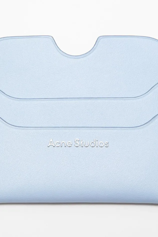 Men Leather Card Holder Baby Bluebrown Acne Studios Small Leather Goods
