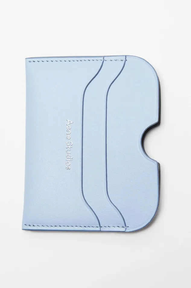 Men Leather Card Holder Baby Bluebrown Acne Studios Small Leather Goods