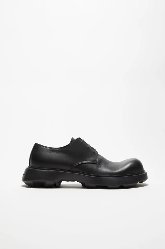 Men Leather Laceup Shoes Black Acne Studios Shoes