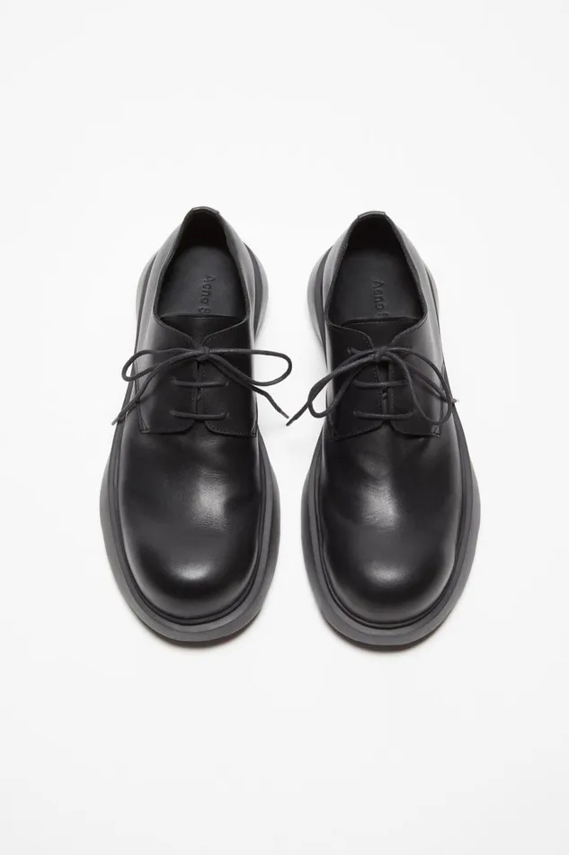Men Leather Laceup Shoes Black Acne Studios Shoes