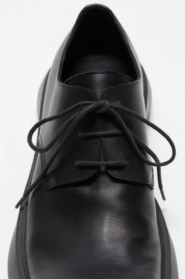 Men Leather Laceup Shoes Black Acne Studios Shoes