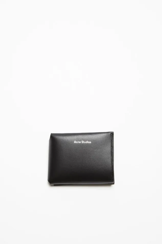 Men Leather Trifold Wallet Black Acne Studios Small Leather Goods