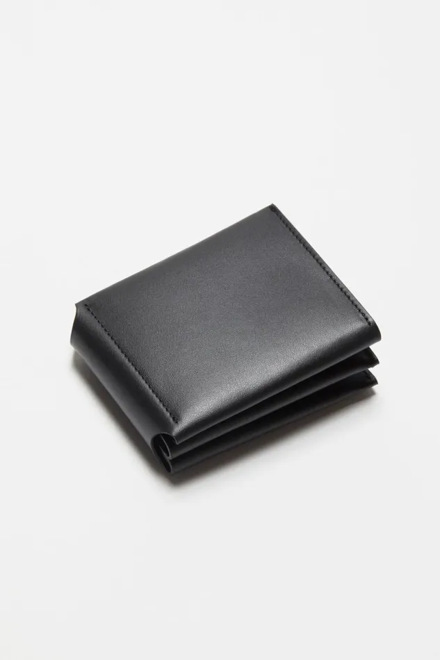 Men Leather Trifold Wallet Black Acne Studios Small Leather Goods