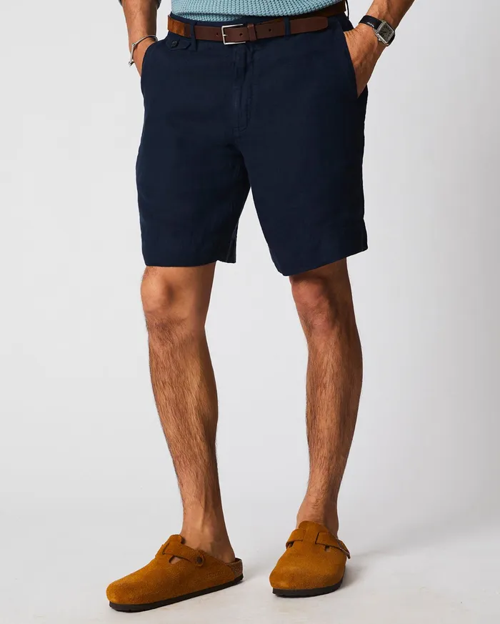Men Linen Moore Short Carbon Blue Billy Reid Bottoms