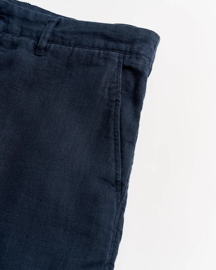 Men Linen Moore Short Carbon Blue Billy Reid Bottoms