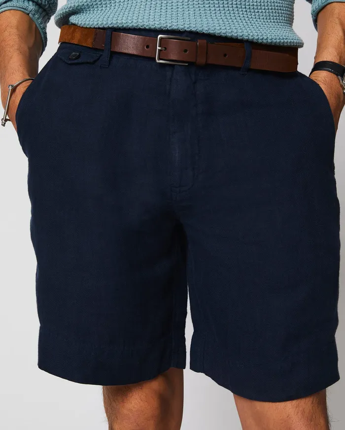 Men Linen Moore Short Carbon Blue Billy Reid Bottoms