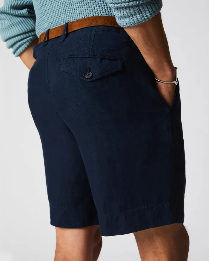 Men Linen Moore Short Carbon Blue Billy Reid Bottoms