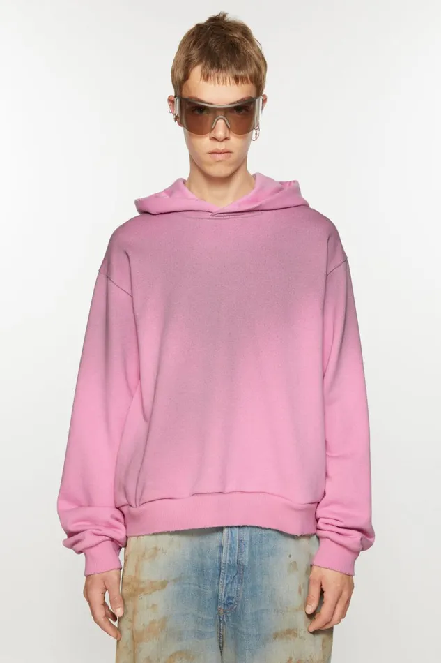 Men Logo Hooded Sweater Cotton Candy Pink Acne Studios Sweatshirts