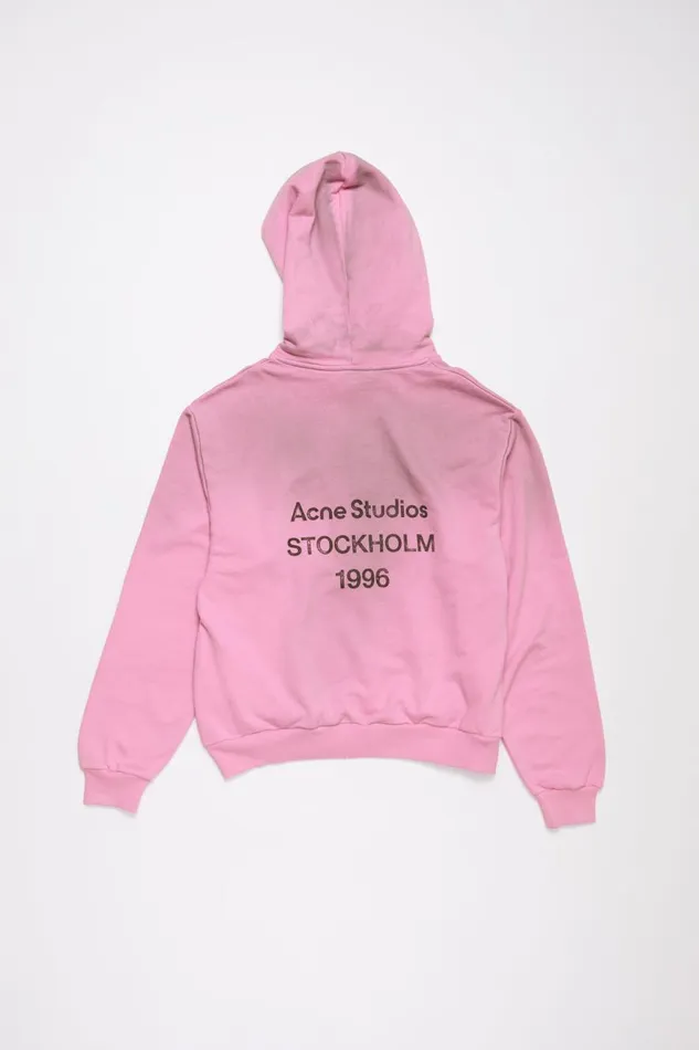 Men Logo Hooded Sweater Cotton Candy Pink Acne Studios Sweatshirts