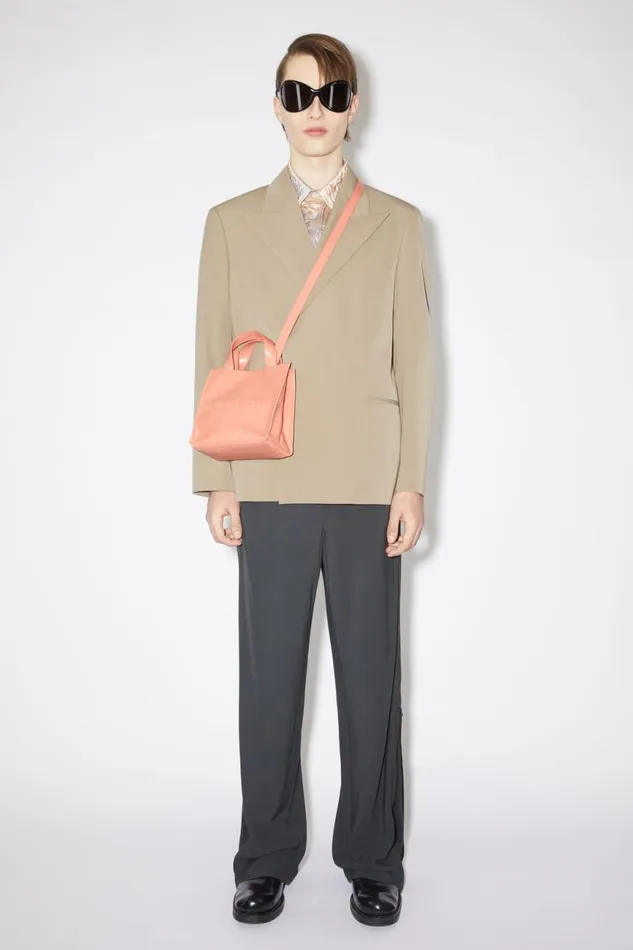 Men Logo Mini Shoulder Tote Bag Salmon Pink Acne Studios Bags