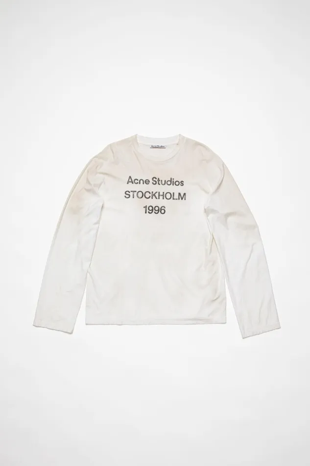 Men Logo Tshirt 8211 Relaxed Fit Dusty White Acne Studios Tshirts