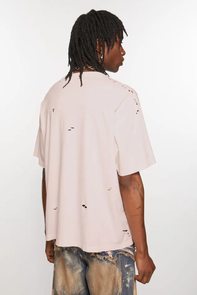 Men Logo Tshirt 8211 Relaxed Fit Faded Pink Acne Studios Tshirts