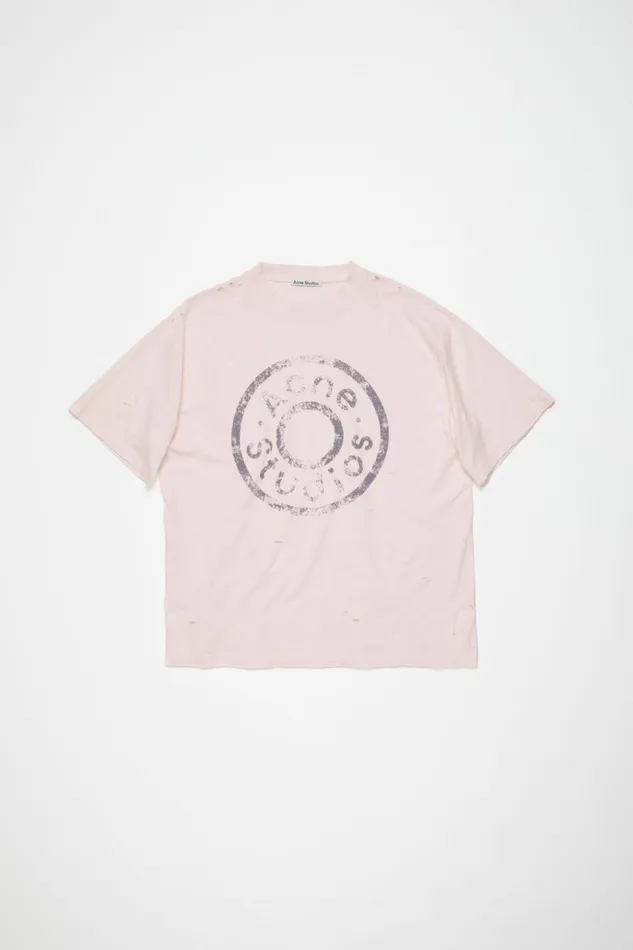 Men Logo Tshirt 8211 Relaxed Fit Faded Pink Acne Studios Tshirts