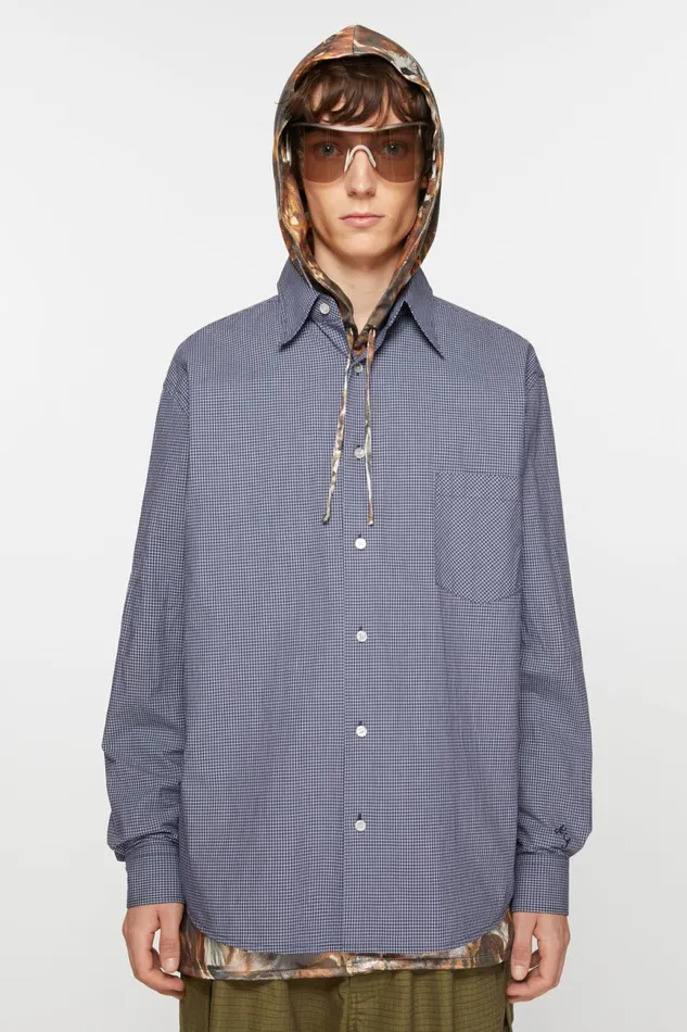 Men Long Sleeve Shirt Navy Acne Studios Shirts