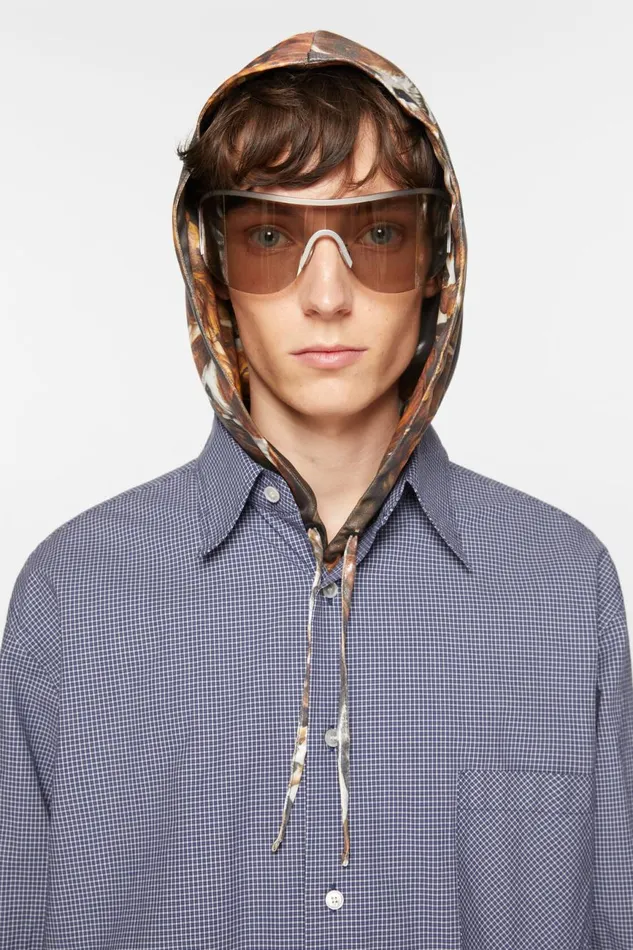 Men Long Sleeve Shirt Navy Acne Studios Shirts