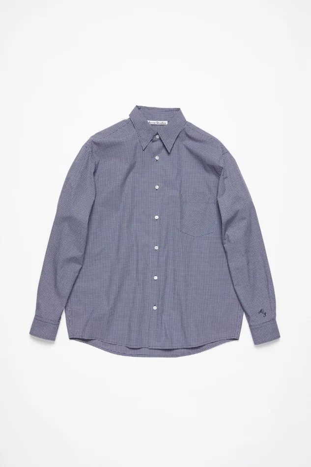 Men Long Sleeve Shirt Navy Acne Studios Shirts