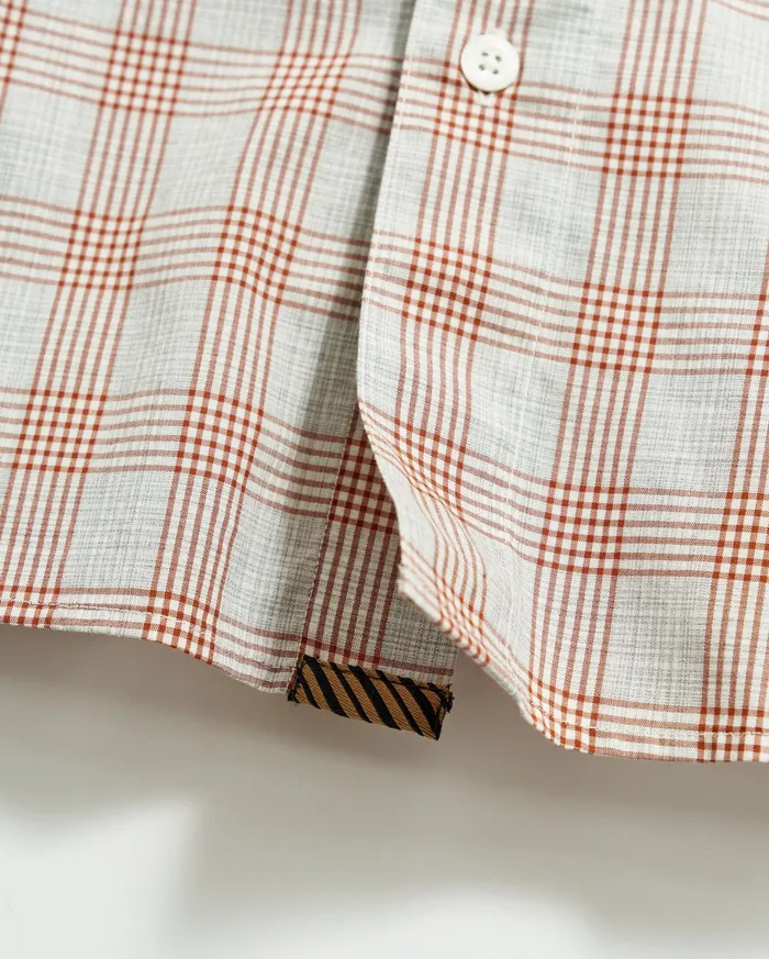 Men Melange Grid Plaid Tuscumbia Shirt Hidden Bd Greyginger Billy Reid Shirting