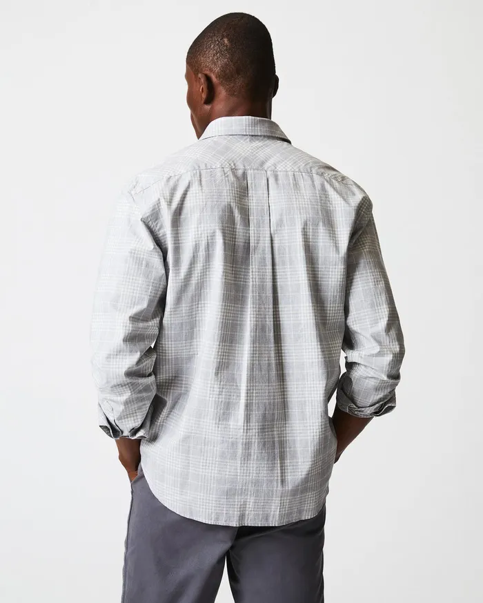 Men Melange Plaid John T Shirt Grey Billy Reid Shirting