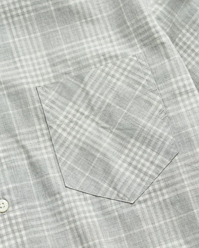 Men Melange Plaid John T Shirt Grey Billy Reid Shirting