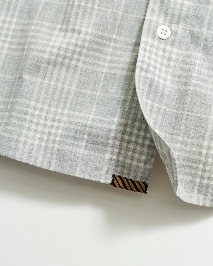 Men Melange Plaid John T Shirt Grey Billy Reid Shirting