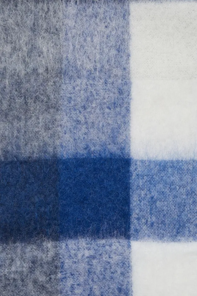 Men Mohair Checked Scarf Whitegreyroyal Blue Acne Studios Scarves