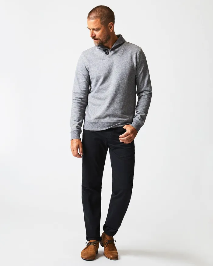 Men Mouline Shawl Pullover Medium Grey Billy Reid Sweaters and Sweatshirts