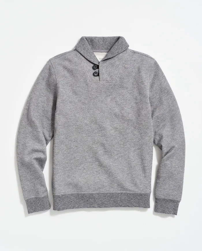 Men Mouline Shawl Pullover Medium Grey Billy Reid Sweaters and Sweatshirts