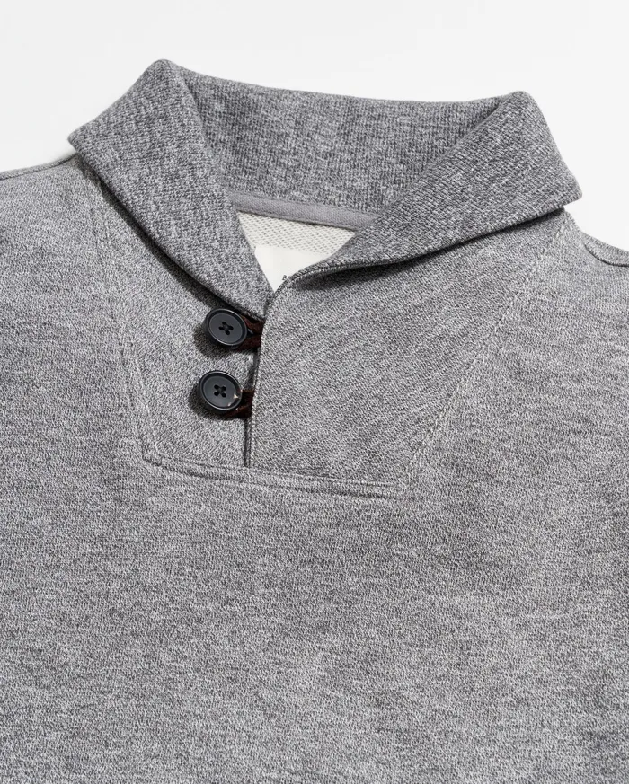 Men Mouline Shawl Pullover Medium Grey Billy Reid Sweaters and Sweatshirts