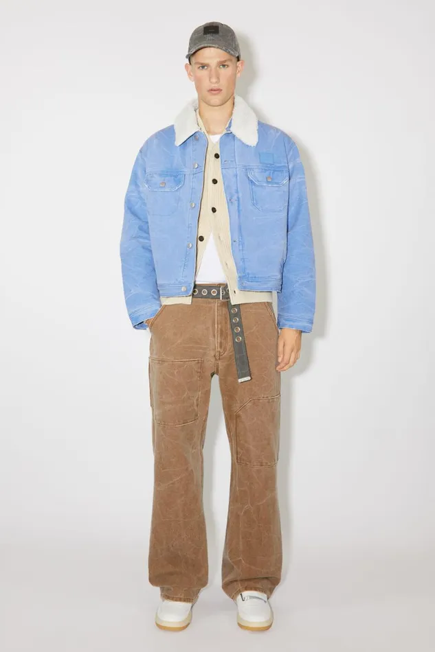 Men Padded Denim Jacket Powder Blue Acne Studios Outerwear