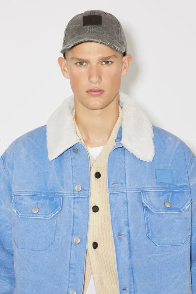 Men Padded Denim Jacket Powder Blue Acne Studios Outerwear