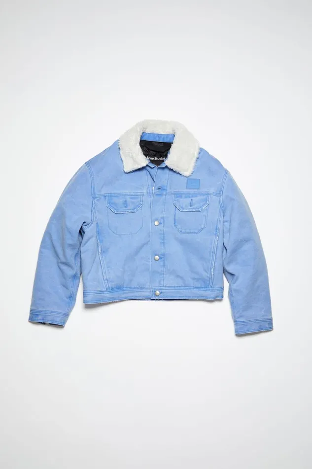 Men Padded Denim Jacket Powder Blue Acne Studios Outerwear