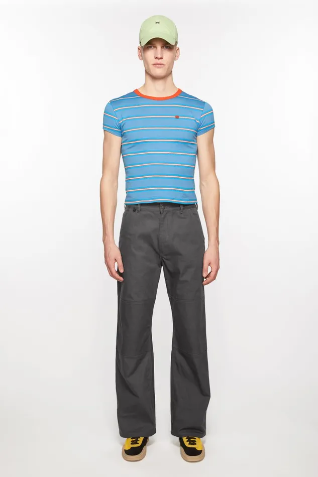 Men Patch Canvas Trousers Dark Grey Acne Studios Trousers