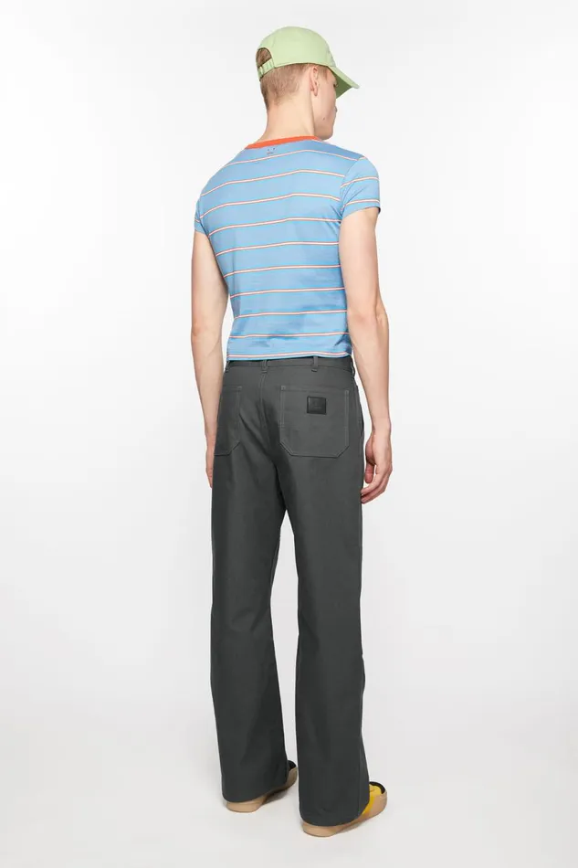 Men Patch Canvas Trousers Dark Grey Acne Studios Trousers