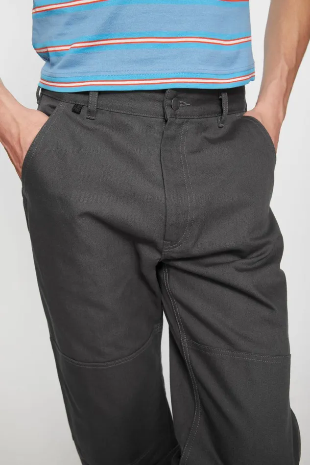 Men Patch Canvas Trousers Dark Grey Acne Studios Trousers