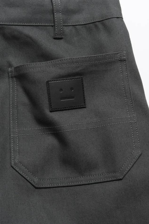 Men Patch Canvas Trousers Dark Grey Acne Studios Trousers