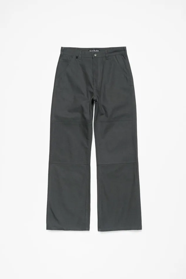 Men Patch Canvas Trousers Dark Grey Acne Studios Trousers