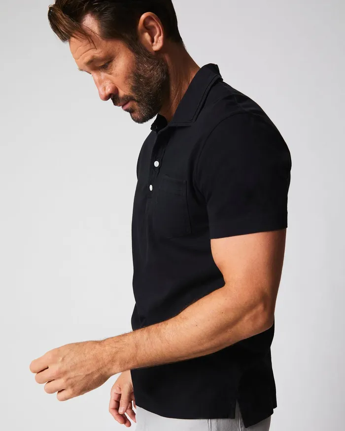 Men Pensacola Polo Black Billy Reid Polos Tees and Henleys