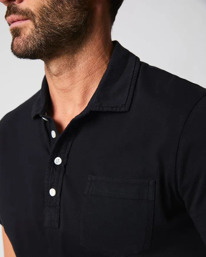 Men Pensacola Polo Black Billy Reid Polos Tees and Henleys